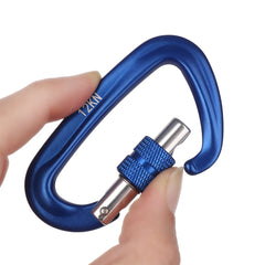 12/25KN Professional Carabiner Climbing Key Hooks High Quality D Shape Aluminum Security Master Lock Outdoor Ascend Tool