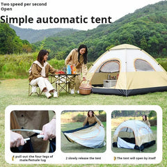 Outdoor Camping Tent Double Door Without Windows Fully Automatic Portable Folding Camping Tent