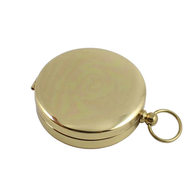 Compass New Outdoor Camping Hiking Portable Pocket Brass Gold Color Copper Compass Navigation with Noctilucence Display