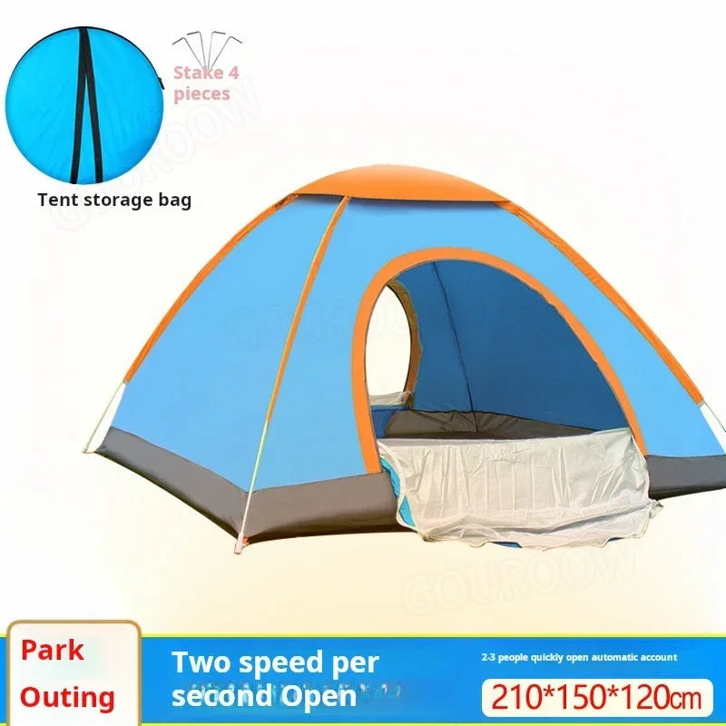 Outdoor Camping Tent Double Door Without Windows Fully Automatic Portable Folding Camping Tent