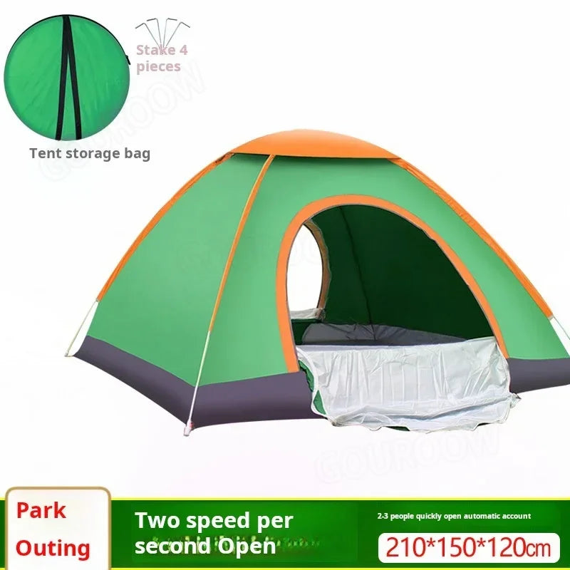 Outdoor Camping Tent Double Door Without Windows Fully Automatic Portable Folding Camping Tent