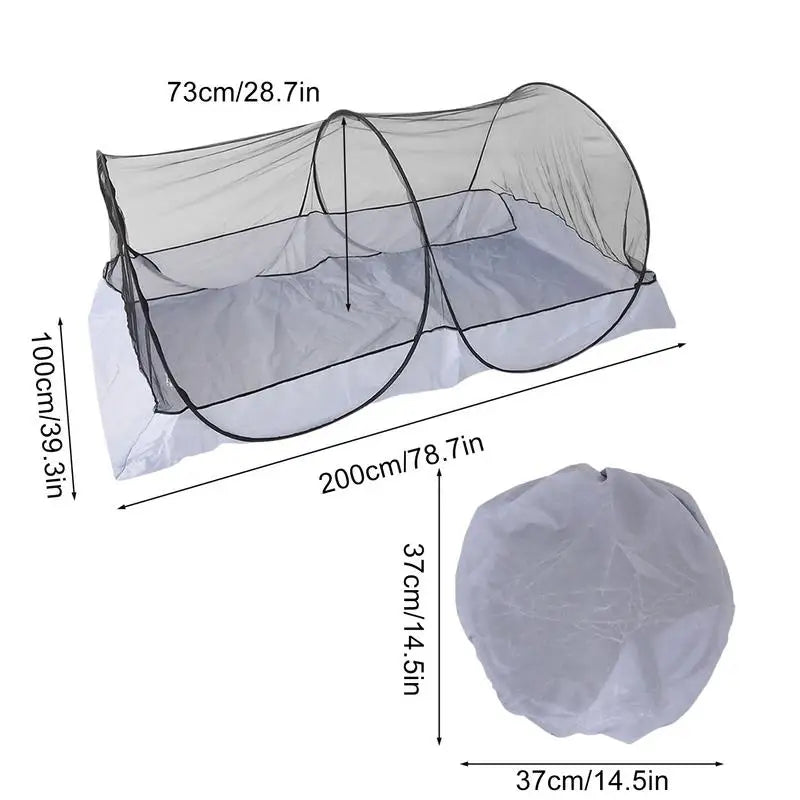 Foldable Camping Tent Pop Up Mesh Single Person Tent Portable Mesh Screen Room Canopy Sun Shelter Outdoor Anti-mosquito net Tent