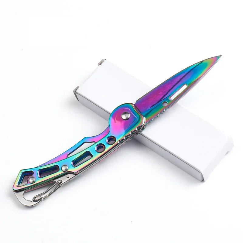 1PC Mini Knife Portable Paring Folding Knife Stainless Steel Survival Knife for Hunting Camping Fishing Fruit Cutting Tool Gift