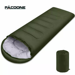 PACOONE Camping Sleeping Bag Lightweight 4 Season Warm Envelope Backpacking Outdoor Cotton Winter Sleeping Bag