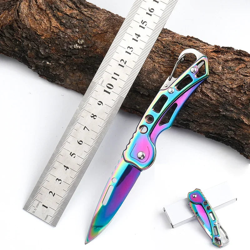 1PC Mini Knife Portable Paring Folding Knife Stainless Steel Survival Knife for Hunting Camping Fishing Fruit Cutting Tool Gift